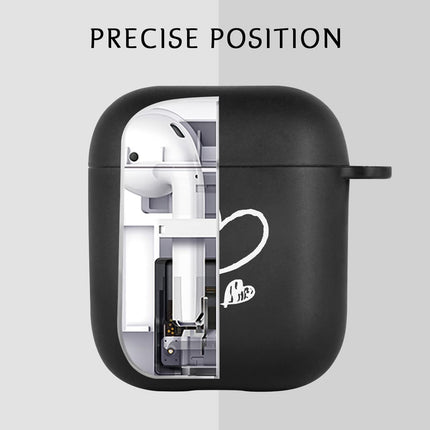 Newseego ümbris, mis ühildub AirPods 1 ja 2 ümbrisega, pehme silikoonist armas armastuse südamemustriga must kõrvaklappide ümbris, stiilsed AirPodsi lisatarvikud, kaasaskantav põrutuskindel kaitseümbris AirPods 1 ja 2 laadimisümbris