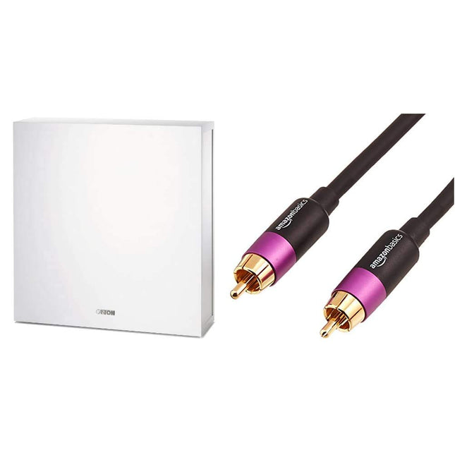 Canton ASF 75 SC aktiivsubwoofer (60/120 vatti) valge (tükk) &amp; Amazon Basics PBH-19088 subwooferi kaabel, 2,4 m