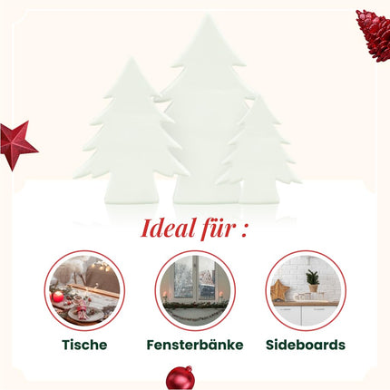 HEITMANN DECO keraamiline jõulupuukomplekt, 3 tk, valge