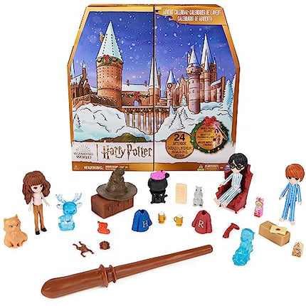 Wizarding World Harry Potteri maagiline miniadvendikalender 2023 minivõlukepiga, 3 figuuri ja muude üllatustega, mänguasi lastele vanuses 6 aastat ja vanemad, fännikaup