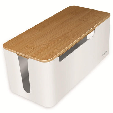 LogiLink KAB0075 - Kaablikarp keskmise suurusega (320x140x130 mm), valge, bambuskaanega