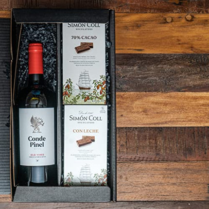 Gift set red wine from Spain with chocolate from Simón Col