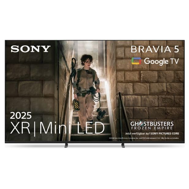 Sony BRAVIA 5 XR Mini-LED 85-tolline teler (K85XR55), tehisintellektiga XR protsessor, akustiline multiheli, Dolby Vision/Atmos, IMAX Enhanced, Google TV (2025), Google Cast, Apple AirPlay 2, mängumenüü, nutiteler