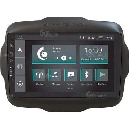 Isikupärastatud autoraadio Jeep Renegade'ile Android GPS Bluetooth WiFi USB DAB+ Puuteekraan 9" 4-tuumaline Carplay AndroidAuto