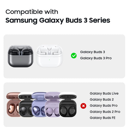 CONTACT'S FAMILY Case for Samsung Galaxy Buds 3 / Buds 3 Pro (2024), Premium Leather Earphone Case Cover Accessories Compatible with Buds 3 / Buds 3 Pro with Keychain, Coffee Brown
