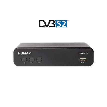 HUMAX HD Nano Digital HD satellite receiver with pre-installed channel list including HDMI cable and remote control, HDMI and SCART connection, Dolby Digital output for impressive music experience