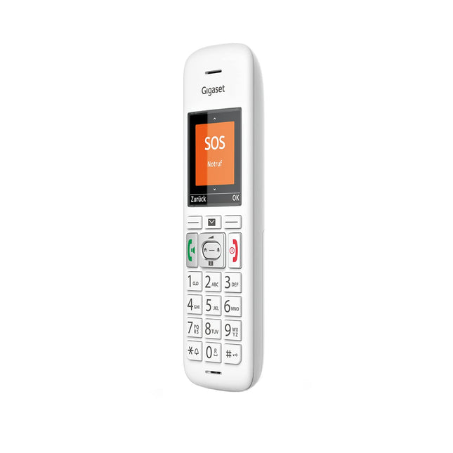 Gigaset E370HX - DECT-telefonitoru laadimisalusega - Fritzbox-ühilduv - Juhtmeta seenioride telefon ruuteri ja DECT-aluse jaoks - SOS-funktsioon - Lihtne kasutada - Värviline ekraan, valge