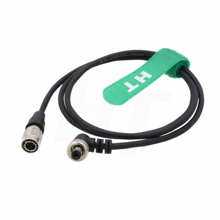 Hirose 4-kontaktiline ja täisnurga all lukustatav alalisvoolukaabel, 2,1 mm, Lectrosonicsi vastuvõtjate ja Sony kaameramonitoride jaoks, 50 cm