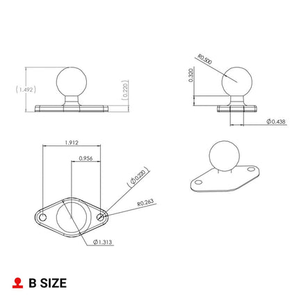 Ram-Mount RAM-B-238U tugikomplekt – tugikomplektid (45g)