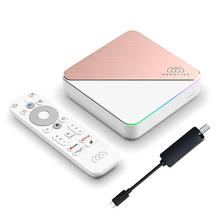 Nonic [Testi VÄGA HEA *] Homatics Box R 4K Plus Android TV Box + DVB-S2X tuuner - nutiteleri vastuvõtja, Google'i sertifitseeritud, Dolby Atmos, Netflix 4K, Prime Video 4K, Disney+ 4K, kahekordne WiFi 6 HDMI-kaabel