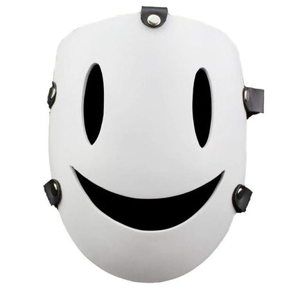 Oikawa High-Rise Invasion Cosplay Mask, Sniper Mask, Tenkuu Shinpan Mask, White Smiling Resin Mask for Halloween Cosplay Props
