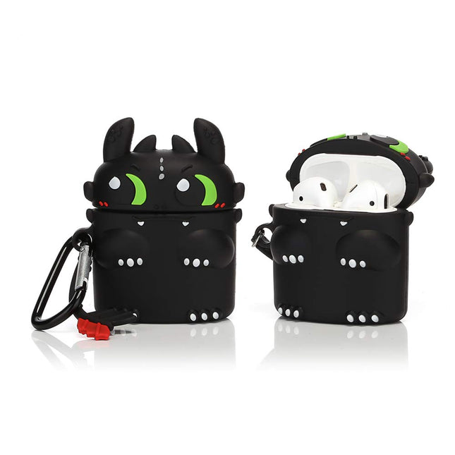 YIGEYI silikoonümbris, mis ühildub Airpods 1 ja 2 kõrvaklappidega. Naljakas armas 3D-koomiksist ümbris [USA animatsioonisari] (Öine raev)