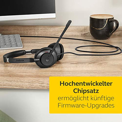 Jabra Evolve2 30 peakomplekt – stereo mürasummutavad kõrvaklapid – UC sertifitseeritud – kahe mikrofoniga kõnetehnoloogiaga – USB-C kaabel – must