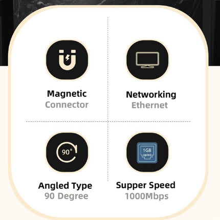 Cablecc magnetiline nurga all olev USB-C tüüpi C USB 3.1 kuni 1000 Mbps gigabiti Etherneti võrgu LAN-adapter sülearvutile