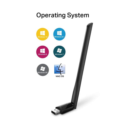 TP-Link Archer T2U Plus AC600 suure võimendusega kahesageduslik USB WiFi-adapter 5dBi antenniga (kuni 433 Mbps 5 GHz sagedusel ja 200 Mbps 2,4 GHz sagedusel, ühildub Windows 10/8.1/8/7/XP ja Mac OS X-iga)