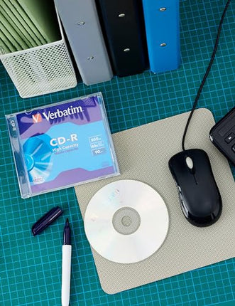 Verbatim CD-R High Capacity, blank CDs with 800 MB data storage, ideal for photo and video recordings, compatible with any conventional CD drive, 10-pack Jewel Case