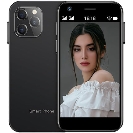 Hipipooo minimobiiltelefon, lukustamata 4G kahe SIM-kaardiga nutitelefon, 3-tolline HD-ekraan, Android 10.0, 4 GB RAM + 32 GB ROM, 5 MP + 13 MP kaamera, 2000 mAh aku, Google Play tugi, GPS (must)