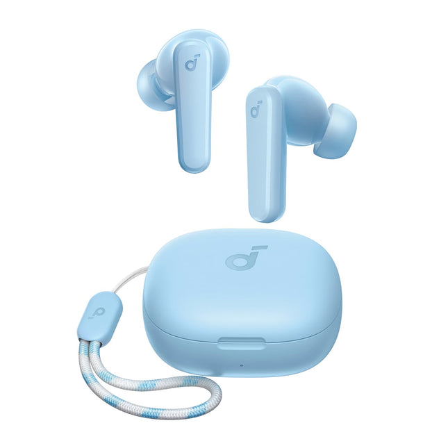 Soundcore by Anker P20i juhtmevabad Bluetooth-kõrvaklapid, 10 mm draiverid, Bluetooth 5.3, kohandatav ekvalaiser, 30-tunnine mänguaeg, IPX5 veekindlus, 2 tehisintellektiga mikrofoni, eraldi kasutatavad (helesinine)