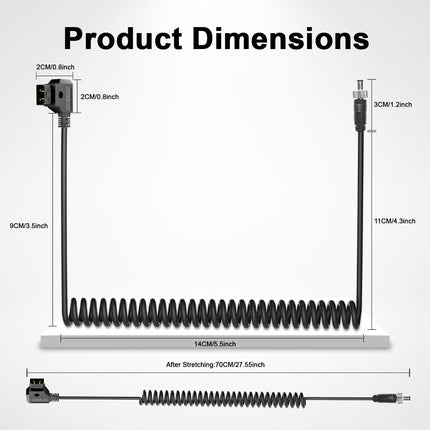 Alvin's Cables D-Tap DC 5.5 2.1 lukustatav toitekaabel Atomos Monitori ja videoseadmete PIX-E7, PIX-E5, 7 puutetundliku ekraaniga Hollyland Mars 400s jaoks