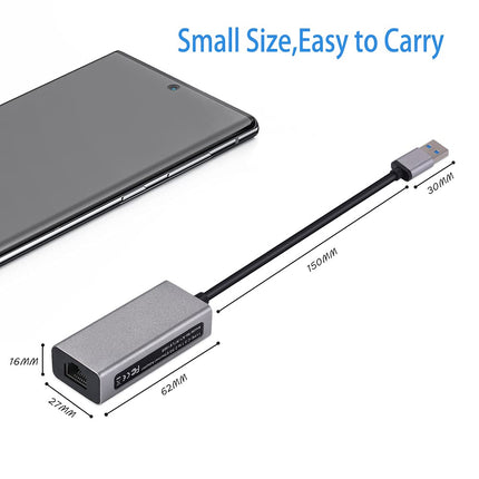 USB 3.0 Etherneti, 2.5 GBase-T USB 3.0 võrguadapter RTL8156B 2500/1000/100 Mbps USB 3.1 gigabitise Etherneti kaart RJ45 LAN-kontroller sülearvutile ja lauaarvutile