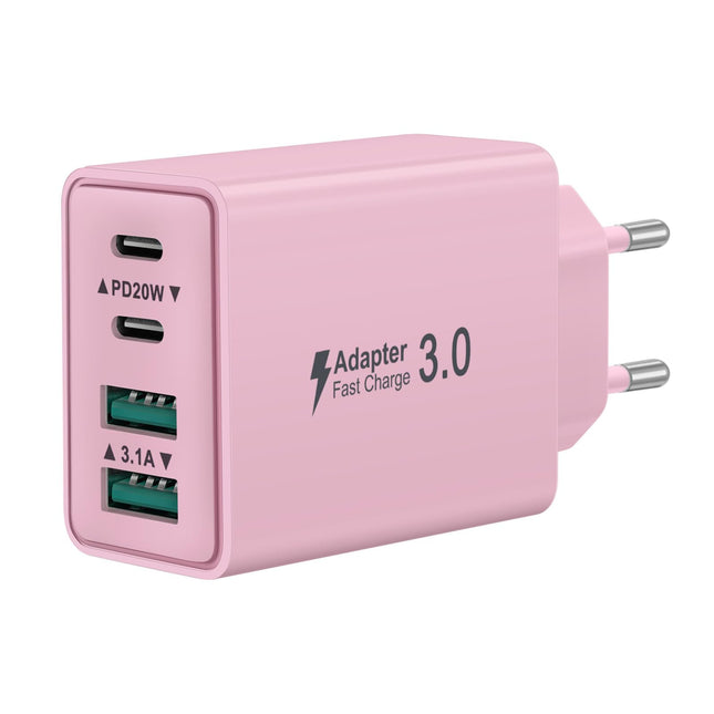 USB-C laadija, 40W 4 porti USB-C pistikuga kiirlaadija toiteadapter iPhone 16 15 14 13 12 11 Pro Max Plus, Samsung Galaxy telefonidele, mitme laadimispistikuga PD+QC toiteadapteri pistik