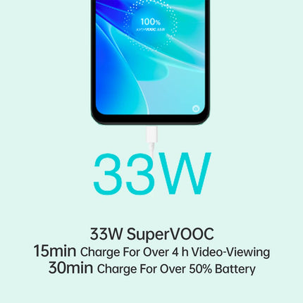 Oppo A57s, 4+128GB, tähine must, SIM-kaardita lukustamata nutitelefon, 33W SUPERVOOC, 5000mAh aku, 50MP kaamera