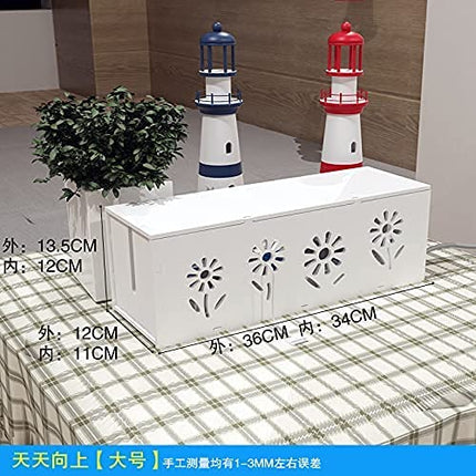 Verve Jelly Power Cable Storage Box Removable Cable Box Socket Box Cable Collector Storage Box for Cable Management Charging Cable PVC Plastic with Ventilation Wood Texture Organizer