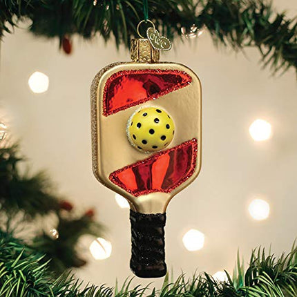 Old World Christmas Ornaments Pickleball Paddle Glass Blown Ornaments for Christmas Tree