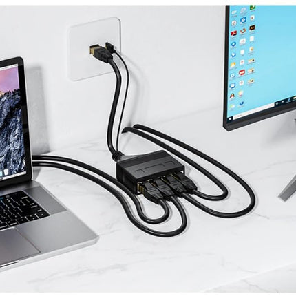 Panlouting 1000Mbit/s RJ45 Etherneti 1-4 jaoturadapter, 4 porti samaaegseks kasutamiseks, kiire interneti LAN-pesa pikendus USB-toitekaabliga