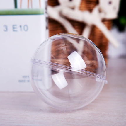 AGM 20 Pieces 8 cm Transparent Christmas Tree Balls, Plastic Balls DIY Fillable Craft Balls, Plastic Balls Ornaments for Christmas New Year, Winter Theme Decorations Balls