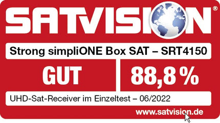STRONG SRT-4150 simpliONE satelliitvastuvõtja ja Androidi voogedastusboks (4k UHD, Android TV, salvestamine/taaskäivitamine/kordus, otseülekanne, Google Play pood) must