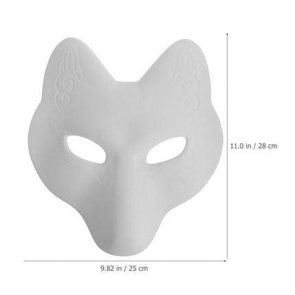 2 tükki rebasemaske isetegemise värvimata loomamaske, valgeid käsitöömaske Halloweeni pidudeks, maskiballideks ja karnevalideks