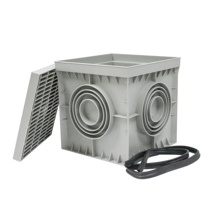 Inspection Chute Control Waterproof electrical floor box gray square with blind cover inlet manhole sewer shaft yard drain