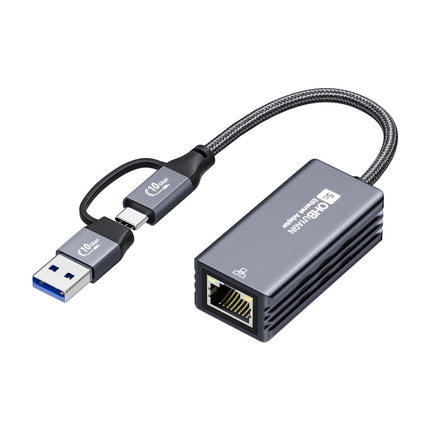 OHBUYAGN USB 5G LAN Adapter Ethernet Adapter USB 3.2 Gen 2 to RJ45 5000Mbps Gigabit Network Adapter on Aluminum Compatible with Laptop, PC under Windows 11/10/8, macOS etc