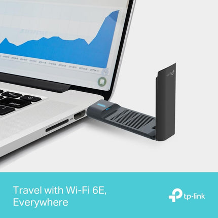 TP-Link Archer TXE70UH 𝗪𝗶𝗙𝗶 𝟲𝗘 WLAN-pulk arvutile, USB WLAN-adapter AXE5400 kahesageduslik, MU-MIMO, WPA3, USB 3.0, ühildub ainult Windows 10/11-ga