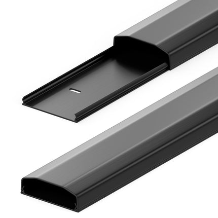 deleyCON Universal Cable Duct for easy installation of cables and wires. High-quality PVC. Length 50cm - Width 6cm - Height 2cm - Black.