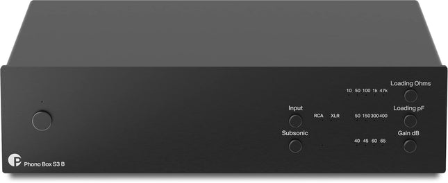 Phono Box S3 B, sümmeetriline audiofiilidele mõeldud fono-eelvõimendi, must