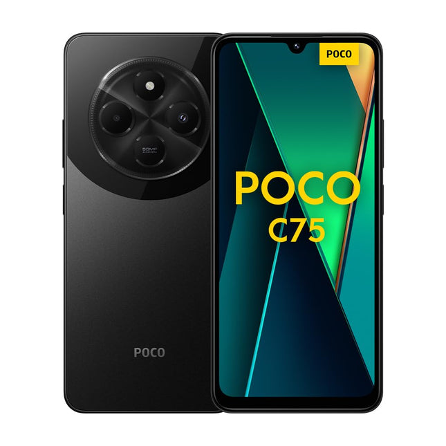 Poco C75 8GB 256GB must, Android nutitelefon, 2.0GHz, 6.88" ekraan, 50MP tehisintellektiga topeltkaamera, 5160mAh aku