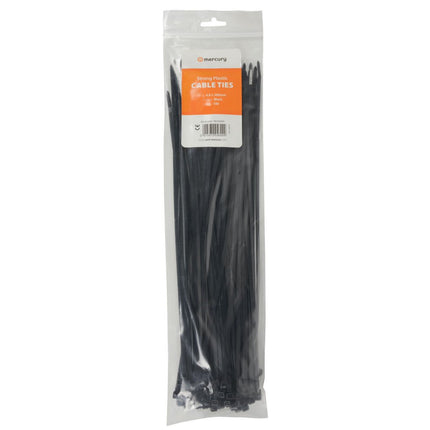 Mercury cable ties, 4.8 x 380 mm, 100 pieces, black