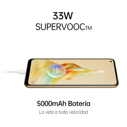 OPPO Reno8T - tasuta mobiiltelefon, 8 GB + 128 GB, 100 MP + 2 MP kaamera, mikroskoobiga kaamera, Android nutitelefon, 5000 mAh aku, 33 W kiirlaadimine, kahekordne nano-SIM, oranž