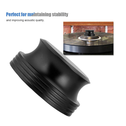 Aluminum Disc Stabilizer, Die-Cast Vinyl Record Weight Clamp, Music Playback Recording Equipment, Audio/Video, for Weight Player (Black)