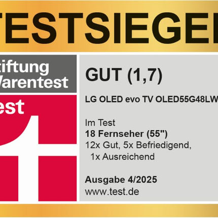 LG OLED55G48LW televiisor 55" (139 cm) OLED evo televiisor (α11 4K tehisintellektiga protsessor, webOS 24, Dolby Vision, kuni 120 Hz) [mudeliaasta 2024]