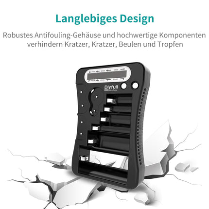 Dlyfull LCD universaalne akutester AA AAA CD 9V digitaalne testseade CR123A CR2 CRV3 2CR5 CRP2 akutester 1,5 V ja 3 V nööppatareidele, must