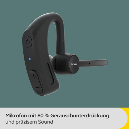 Jabra Perform 45 Mono Bluetooth peakomplekt kõrvakonksuga, integreeritud mikrofon ülimüra summutusega, PTT-funktsiooniga, näost näkku kõnerežiimiga ja diskreetse disainiga - must