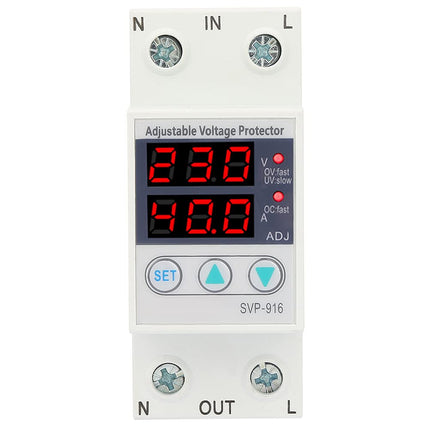 Jadeshay Power Protector, Intelligent Single-Phase Adjustable Overvoltage Undervoltage Current Protector 230VAC(63A)