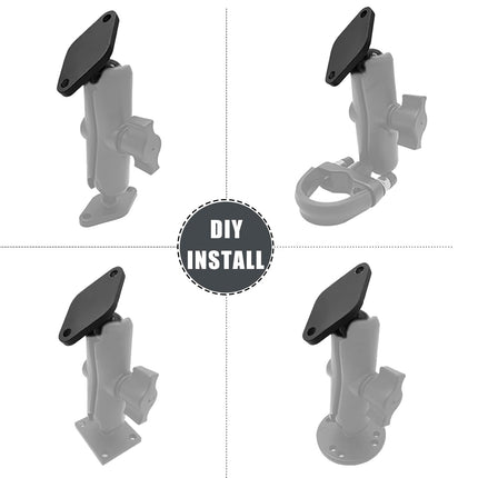Ram Mount Arm Handyhalter Fahrrad Kugelkopf Wandhalterung Diamant Base 2 Stck 1" Handyhalterung zum Schrauben Basis with Ram Mounts 1 Zoll Ball Handy Halterung Motorrad Aluminium (Stil 1)
