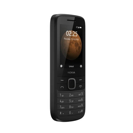 Nokia 225 4G mobiiltelefon 2,4" 4 GB RAM 64 GB ROM VGA kaamera aku 1150 mAh kahe SIM-kaardiga must [ES/PT versioon]