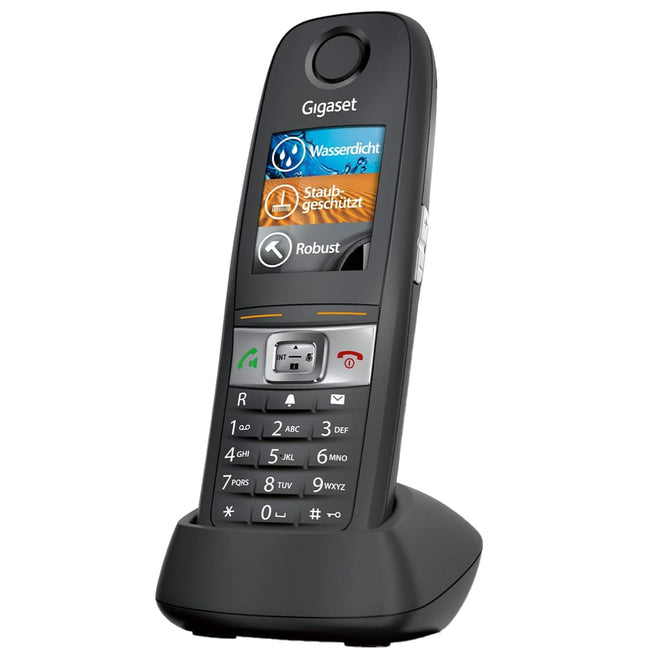 Gigaset E630 - vastupidav juhtmeta DECT-telefon - töökoja käsitelefon - põrutuskindel, tolmukindel ja veekindel (IP65) - vibratsioonialarm - helitugevuse regulaator, must [saksakeelne versioon]