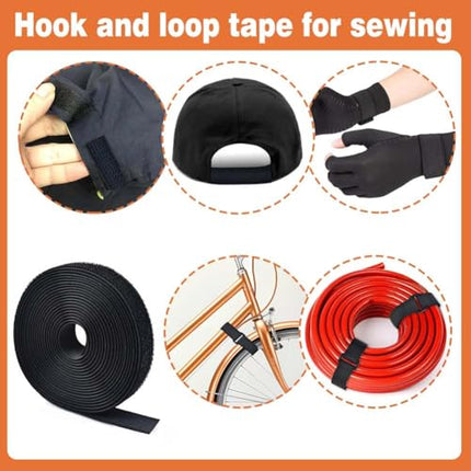 1 roll of 2.5 cm x 5 m adjustable cable ties with 25 buckles, hook and loop fastening securing tape, black, reusable fastening cable ties for cable tidying - free cutting length,