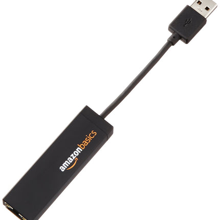 Amazon Basics Ethernet LAN Network Adapter, USB 2.0, 10/100 Mbps &amp; Ethernet Network Cable, RJ45, Cat6, 3 m, 1,000 Mbps